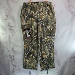 Realtree Edge Pants Womens XL Camo Hunting Woodland Cargo 6 Pocket Drawstring